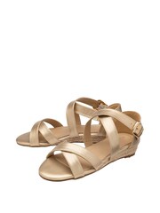 Dunlop Gold Wedges Open Toe Sandals - Image 2 of 4