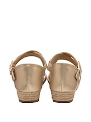 Dunlop Gold Wedges Open Toe Sandals - Image 3 of 4