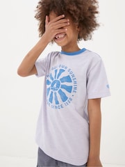 FatFace Purple Sunshine Graphic T-Shirt - Image 1 of 5