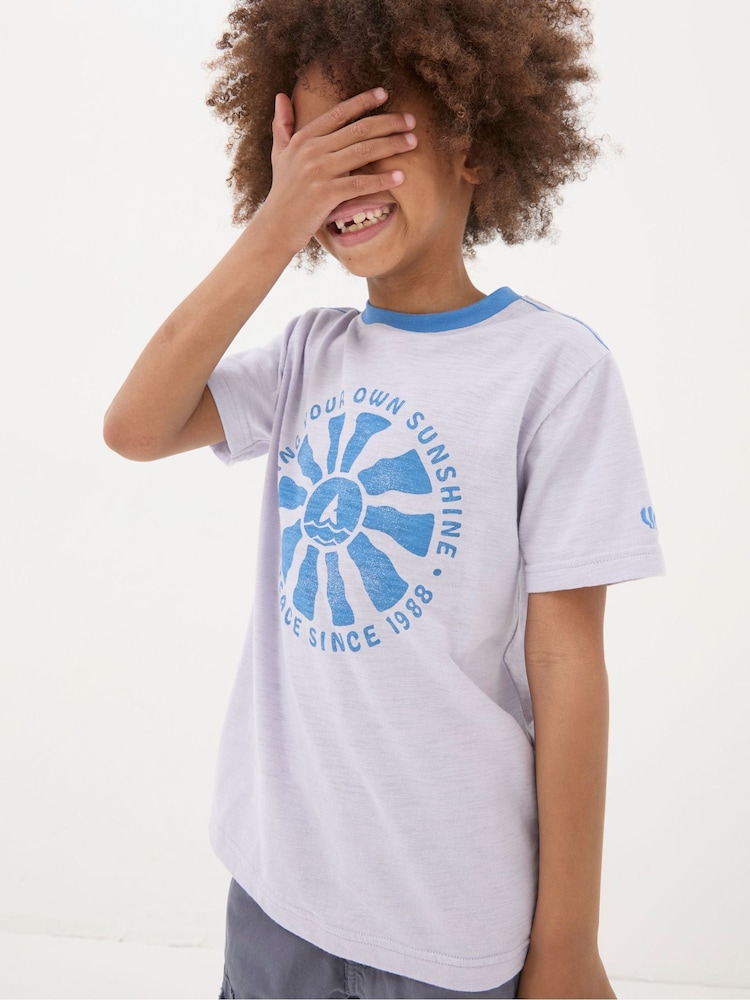 FatFace Purple Sunshine Graphic T-Shirt - Image 1 of 5