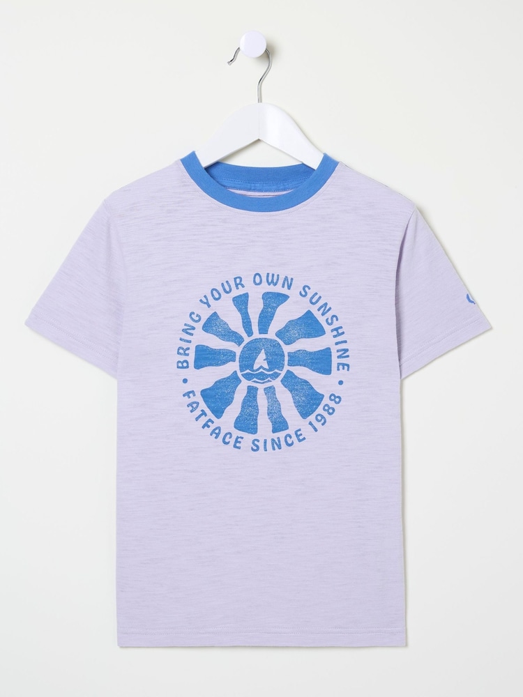 FatFace Purple Sunshine Graphic T-Shirt - Image 5 of 5