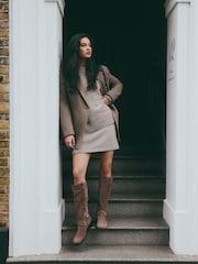 Mink Brown Forever Comfort® Gaucho Biker Knee Suede High Boots - Image 2 of 4
