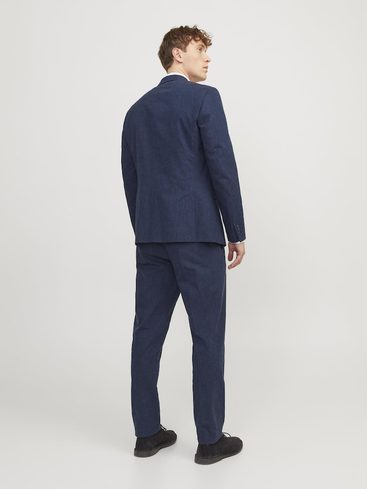 JACK & JONES Blue Linen Blend Blazer - Image 2 of 6