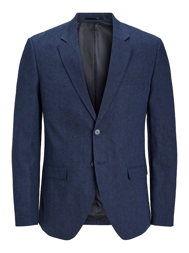 JACK & JONES Blue Linen Blend Blazer - Image 6 of 6