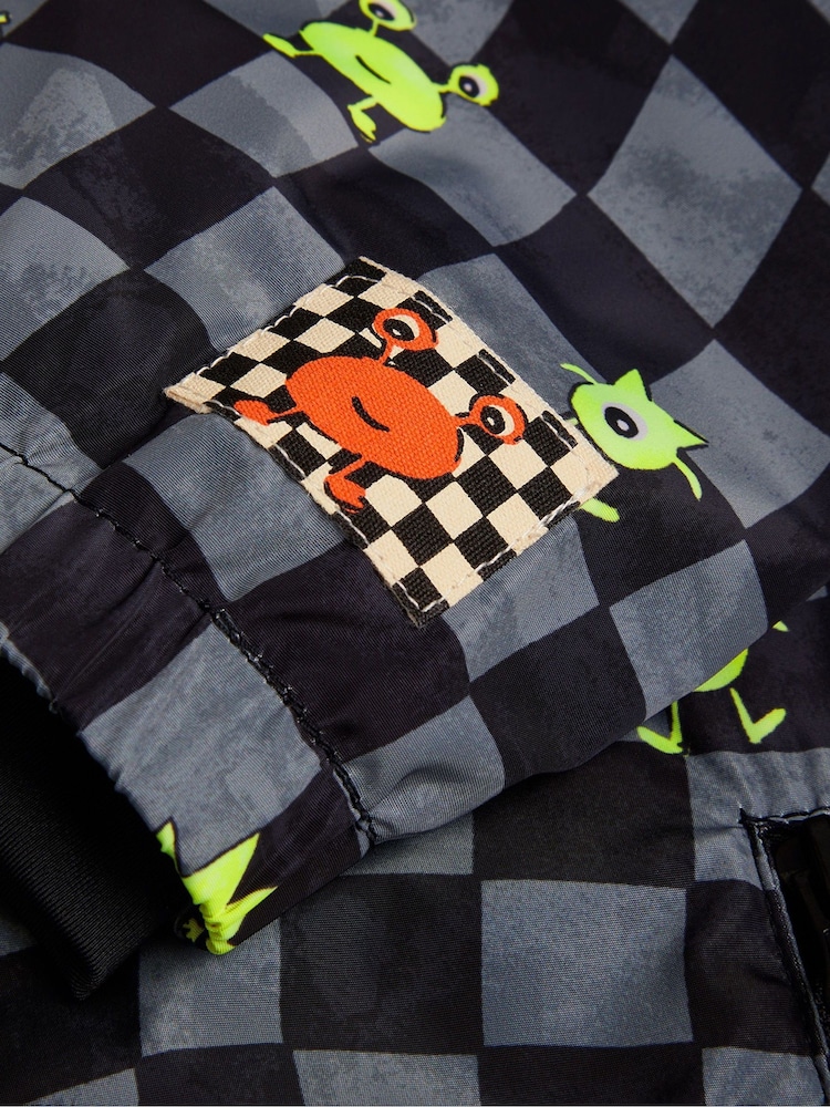 Monsoon Black/Grey Checkerboard Monster Windbreaker Jacket - Image 5 of 5