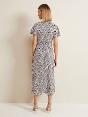 Phase Eight Black Petite Julissa Print Wrap Dress - Image 2 of 6