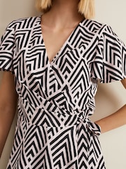Phase Eight Black Petite Julissa Print Wrap Dress - Image 4 of 6