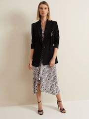 Phase Eight Black Petite Julissa Print Wrap Dress - Image 5 of 6