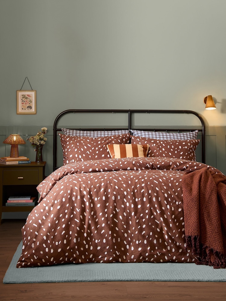 Furn Brown Deer Print Duvet Cover Set - Image 1 of 3
