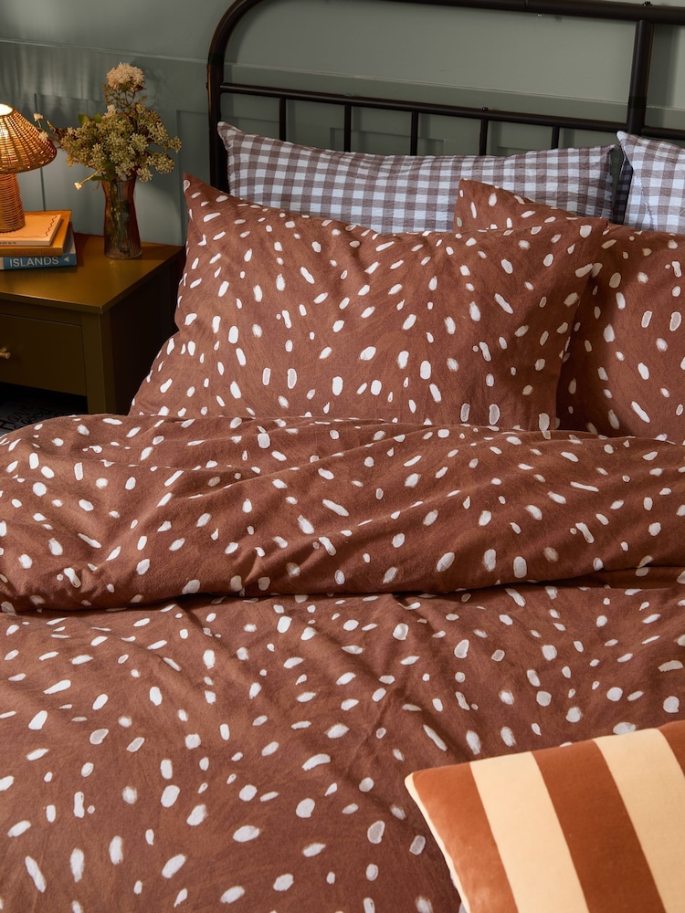 Furn Brown Deer Print Duvet Cover Set - Image 2 of 3
