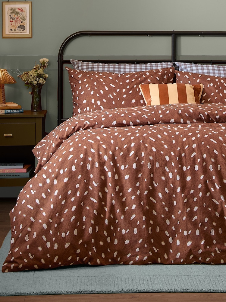 Furn Brown Deer Print Duvet Cover Set - Image 3 of 3