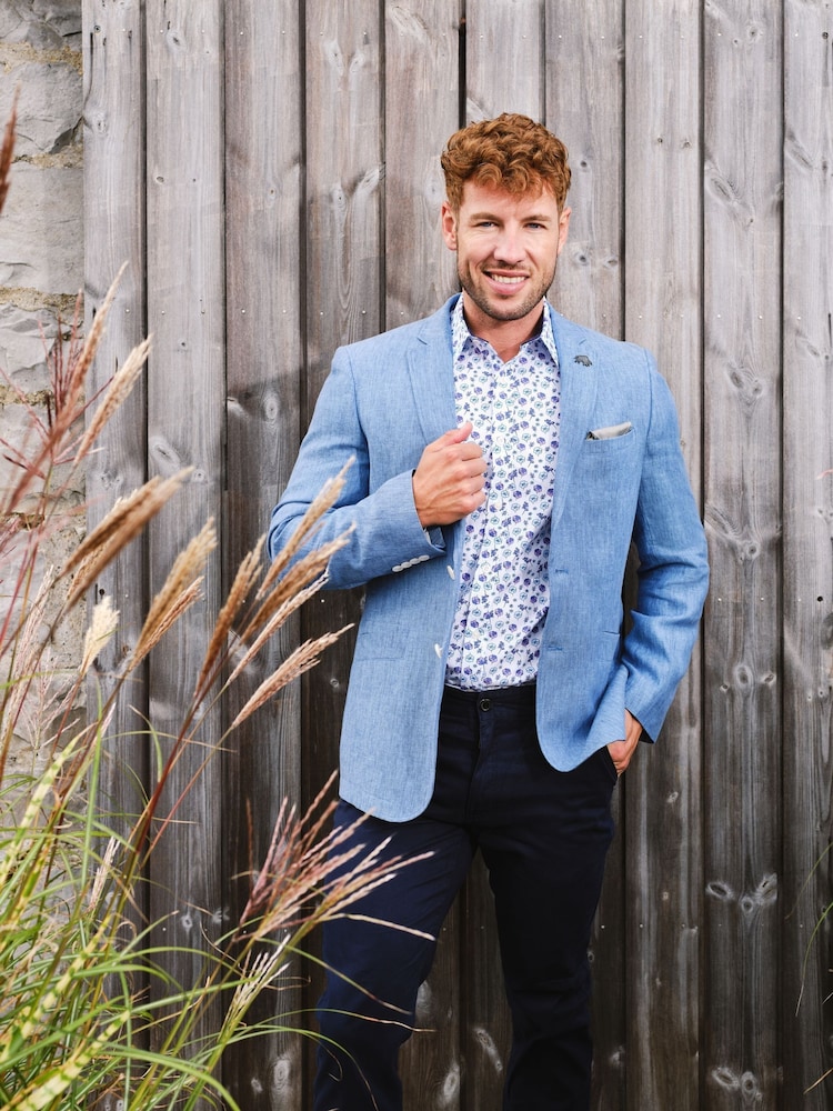 Raging Bull Blue Linen Blazer - Image 1 of 2