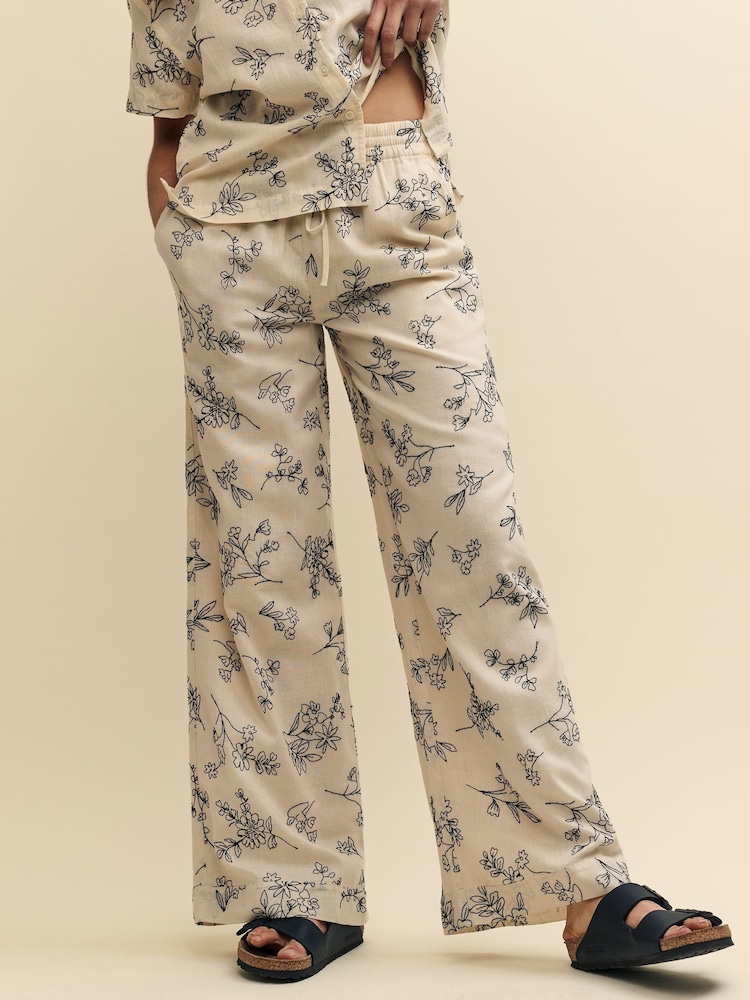 Nobody's Child Brown Embroidered Melody Trousers - Image 1 of 1 Nobody's Child Brown Embroidered Melody Trousers - Image 1 of 1