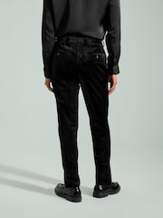 Black Velvet Tuxedo Trousers - Image 3 of 11