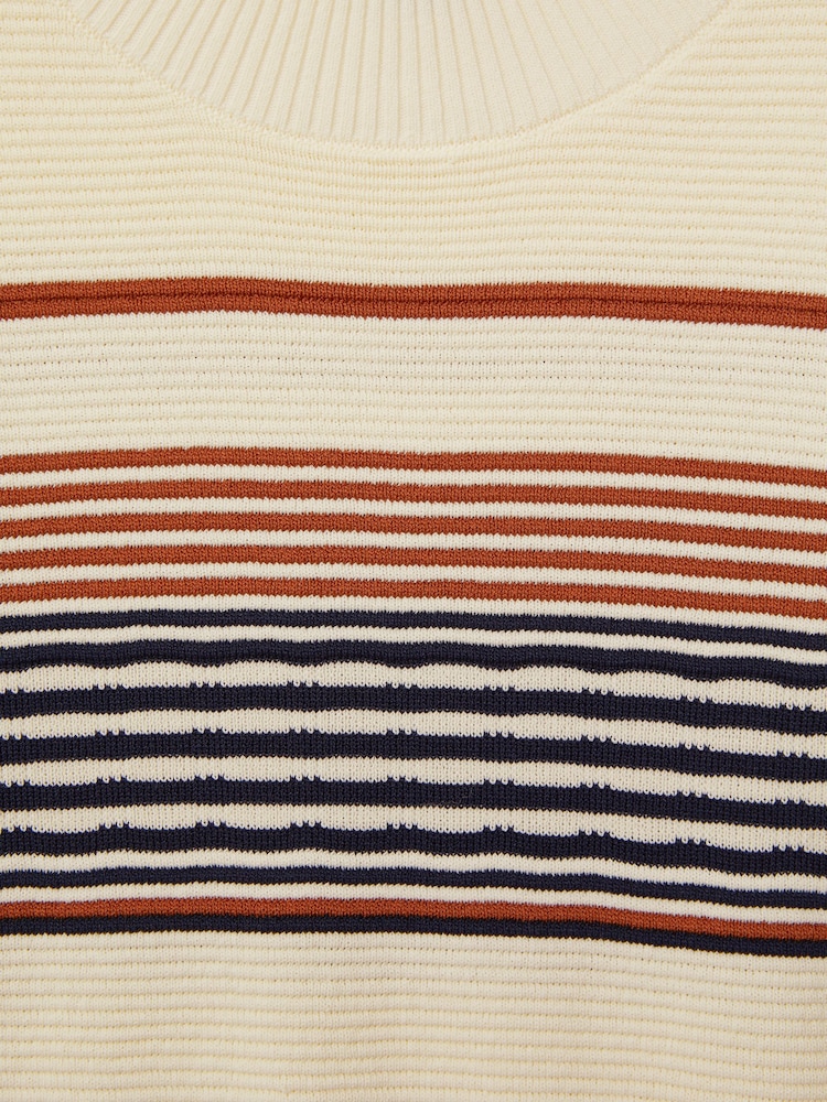 Reiss Camel Remi 4-9 yrs Knitted Striped Skater Dress - Image 4 of 4