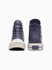 Converse Purple Leather Chuck Taylor All Star Lift Trainers - Image 4 of 7