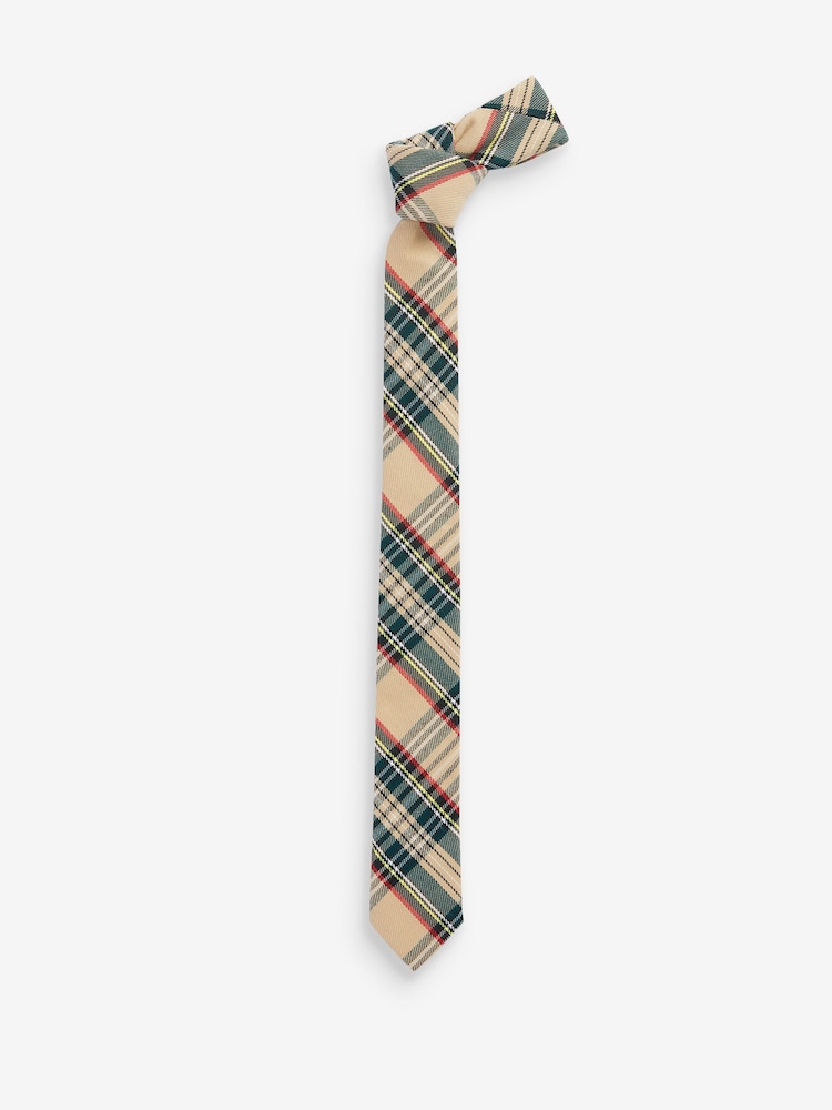 Tan Brown Tartan Tie (1-16yrs) - Image 1 of 1