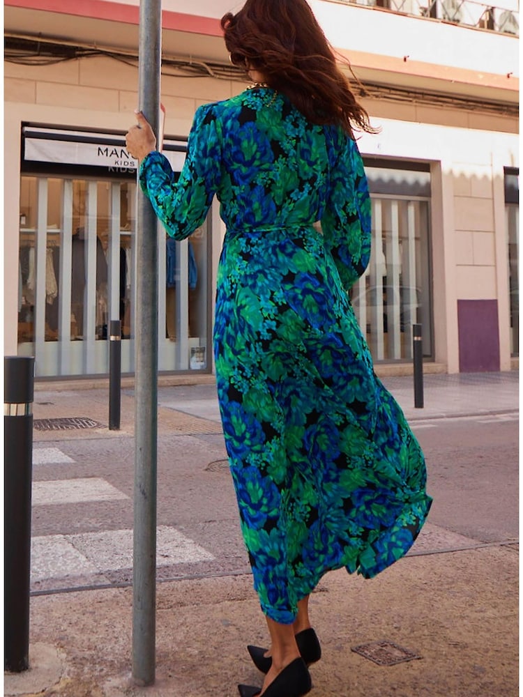 Blau - Tanzendes Jagger-Maxikleid mit Leopardenmuster - Bild 4 von 4 Blau - Tanzendes Jagger-Maxikleid mit Leopardenmuster - Bild 4 von 4