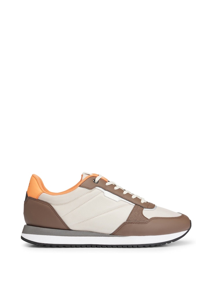 BOSS Brown Pop-Colour Detail Trainers - Image 1 of 5 BOSS Brown Pop-Colour Detail Trainers - Image 1 of 5