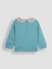 JoJo Maman Bébé Duck Egg Hedgehog Applique Collar Sweatshirt - Image 2 of 3