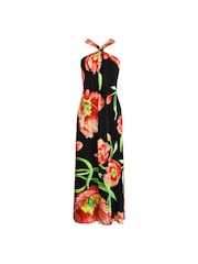 Ro&Zo Black Petite Petite Lyra Floral Halterneck Dress - Image 4 of 4