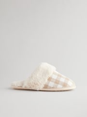 Neutral Check Mule Slippers - Image 2 of 6
