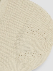 JoJo Maman Bébé Cream Knitted Baby Bonnet - Image 2 of 3
