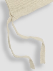 JoJo Maman Bébé Cream Knitted Baby Bonnet - Image 3 of 3