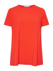 Yours Curve Orange Aqua Ribbed Swing T-Shirt - Image 5 of 5