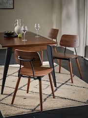 MADE.COM Set of 2 Dark Brown Airi Dining Chairs - Image 1 of 7