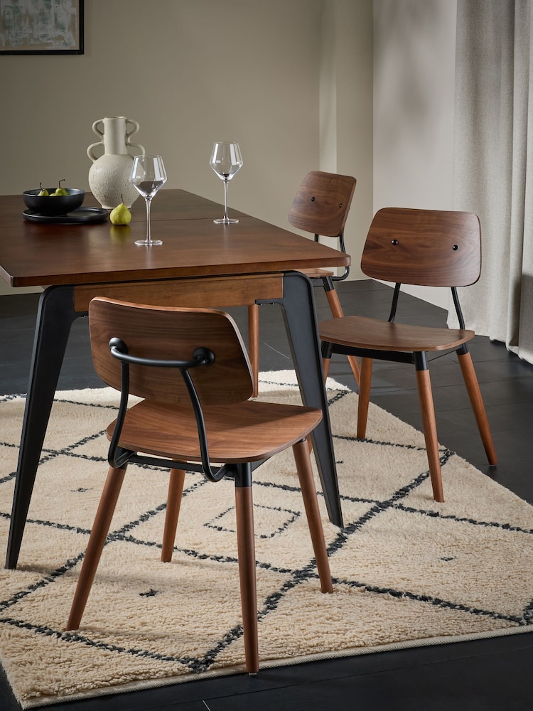 MADE.COM Set of 2 Dark Brown Airi Dining Chairs - Image 1 of 7