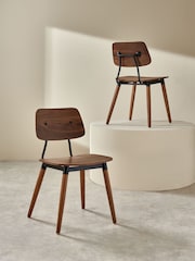 MADE.COM Set of 2 Dark Brown Airi Dining Chairs - Image 2 of 7