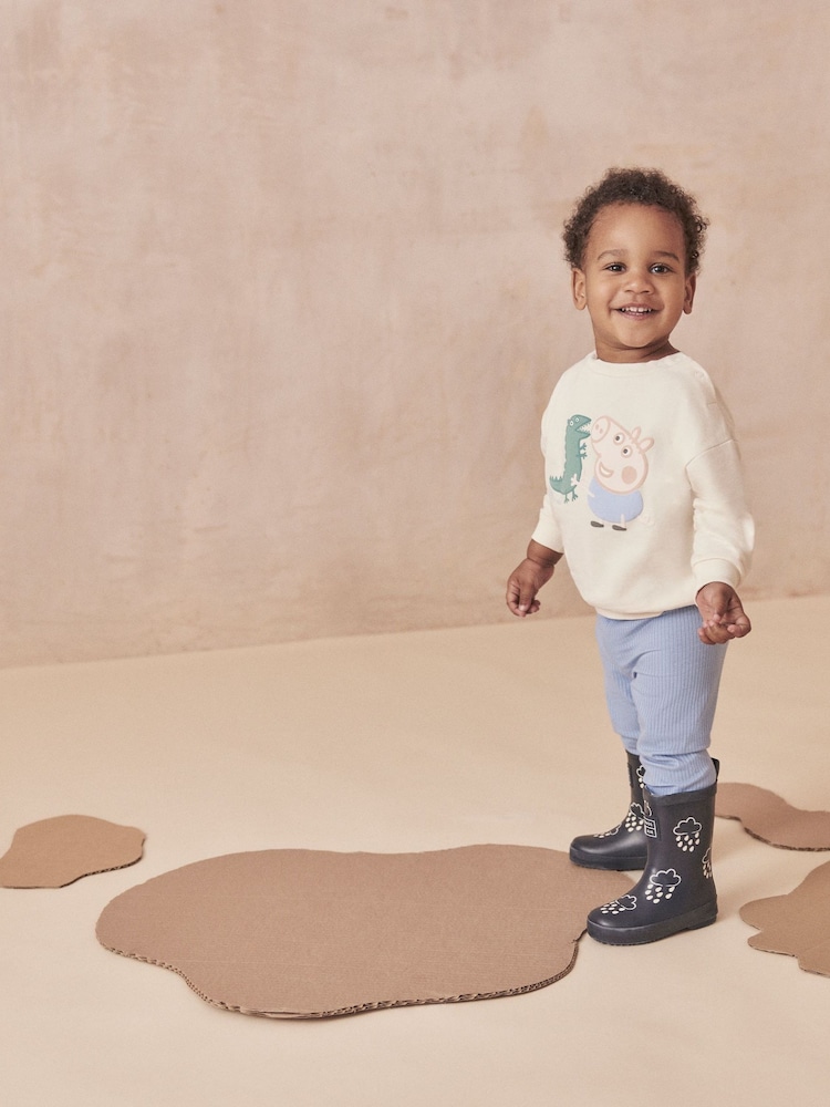 MORI Oversized Cream 100% Cotton Peppa Pig George Sweatshirt - Image 1 of 2 MORI Oversized Cream 100% Cotton Peppa Pig George Sweatshirt - Image 1 of 2