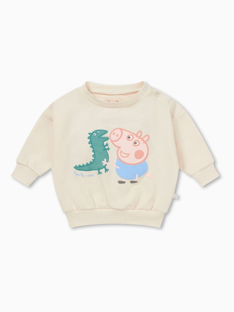 MORI Oversized Cream 100% Cotton Peppa Pig George Sweatshirt - Image 2 of 2 MORI Oversized Cream 100% Cotton Peppa Pig George Sweatshirt - Image 2 of 2