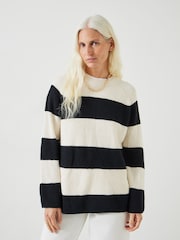 Hush White Konnie Striped Knitted Jumper - Image 2 of 6