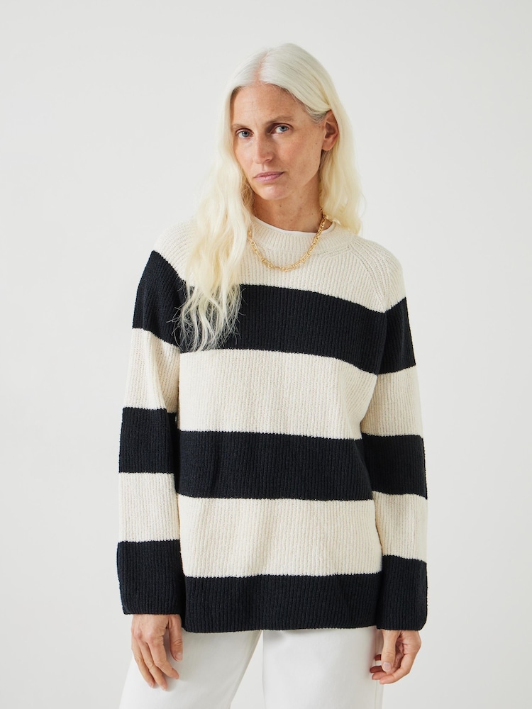 Hush White Konnie Striped Knitted Jumper - Image 2 of 6