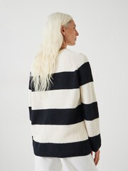 Hush White Konnie Striped Knitted Jumper - Image 4 of 6