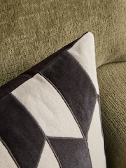 Monochrome Blakey Velvet Cushion - Image 2 of 5