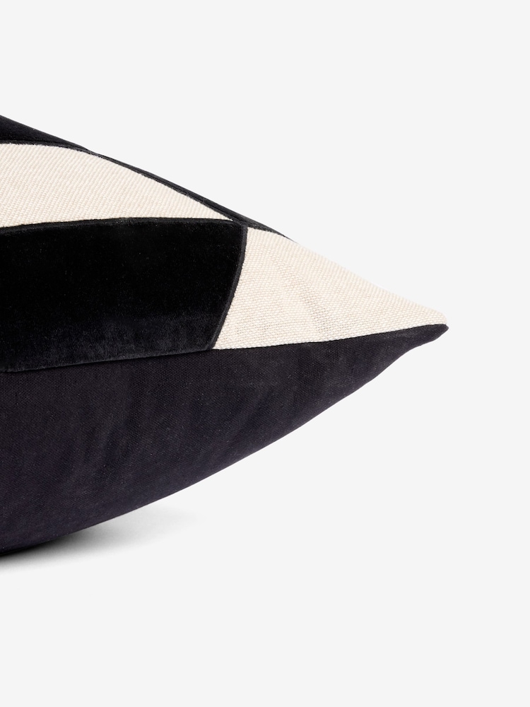 Monochrome Blakey Velvet Cushion - Image 5 of 5