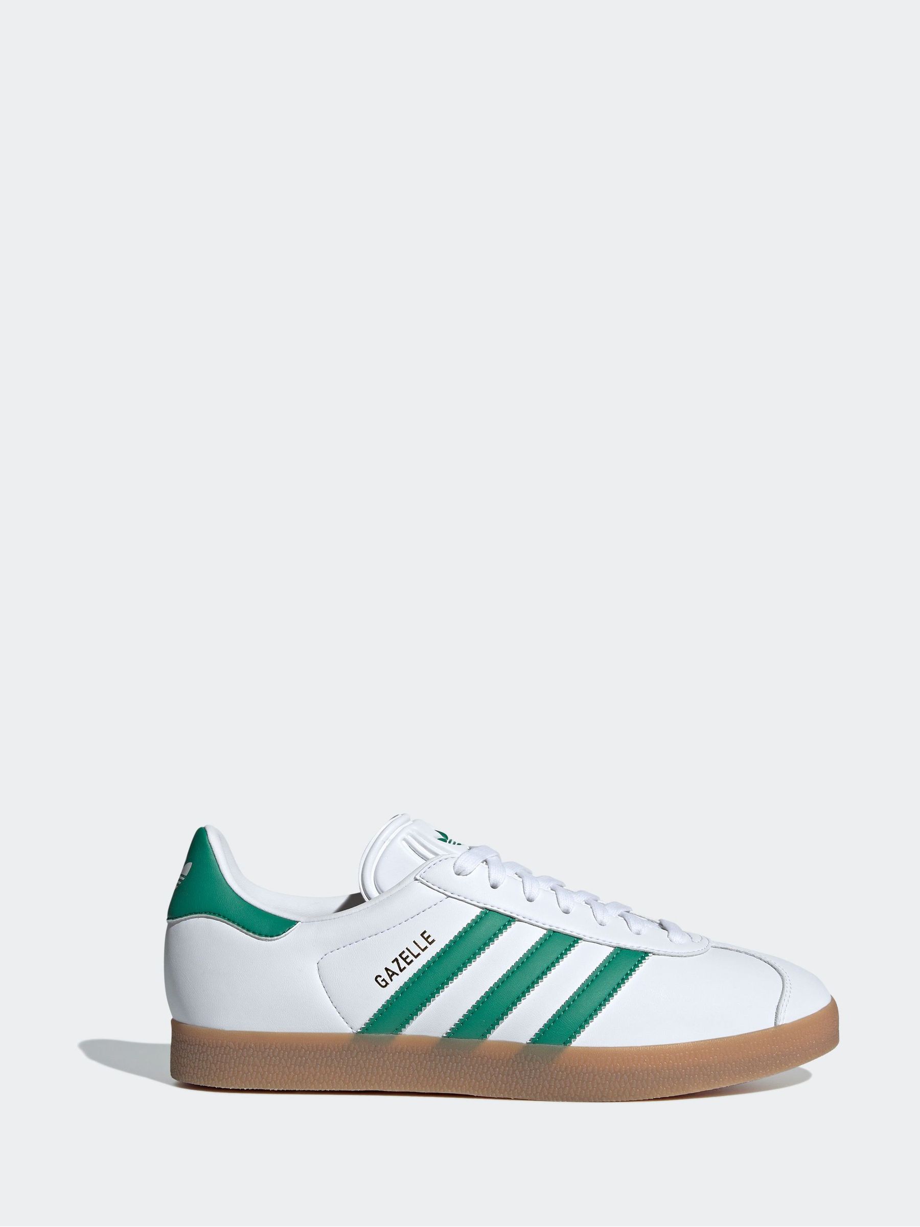 Buy adidas Originals White Green Gazelle Trainers from Next Taiwan