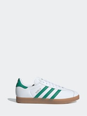 adidas Originals White/Green Gazelle Trainers - Image 1 of 9