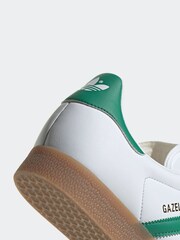 adidas Originals White/Green Gazelle Trainers - Image 9 of 9