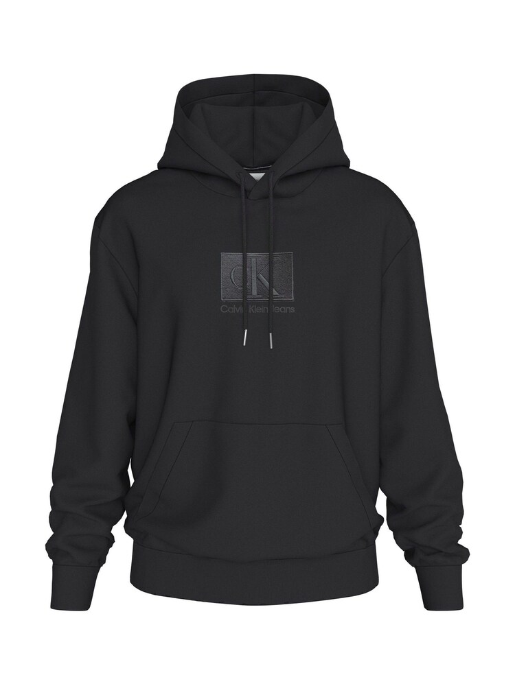Calvin Klein Black Logo Embroidery Patch Hoodie - Image 1 of 2