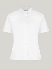 Trutex White Regular Fit Short Sleeve 2 Pack School Shirts - Image 6 of 7