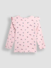 JoJo Maman Bébé Berry Floral Frill Rib Tops 2 Pack - Slika 3 iz 5