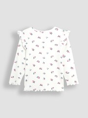 JoJo Maman Bébé Berry Floral Frill Rib Tops 2 Pack - Slika 5 iz 5