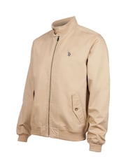 U.S. Polo Assn. Brown Mens 100% Cotton Twill Harrington Jacket - Image 6 of 8