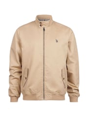 U.S. Polo Assn. Brown Mens 100% Cotton Twill Harrington Jacket - Image 7 of 8