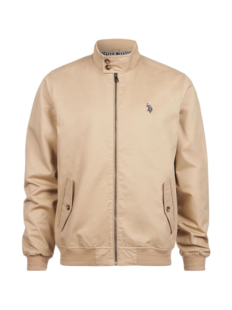 U.S. Polo Assn. Brown Mens 100% Cotton Twill Harrington Jacket - Image 7 of 8