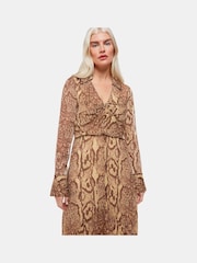 Whistles Animal Serpent Midi Dress - Image 3 of 5